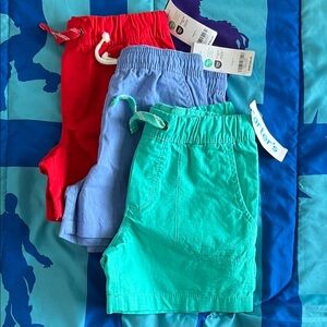 Carter's Vibrant Red, Blue, and Green Kids Shorts Trio